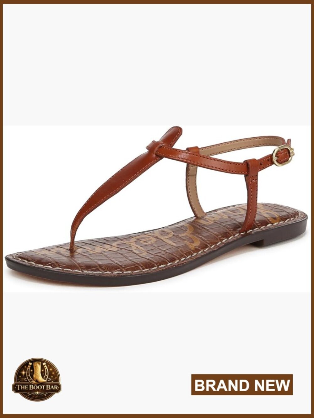 Leather Thong Sandal with Adjustable Ankle Strap